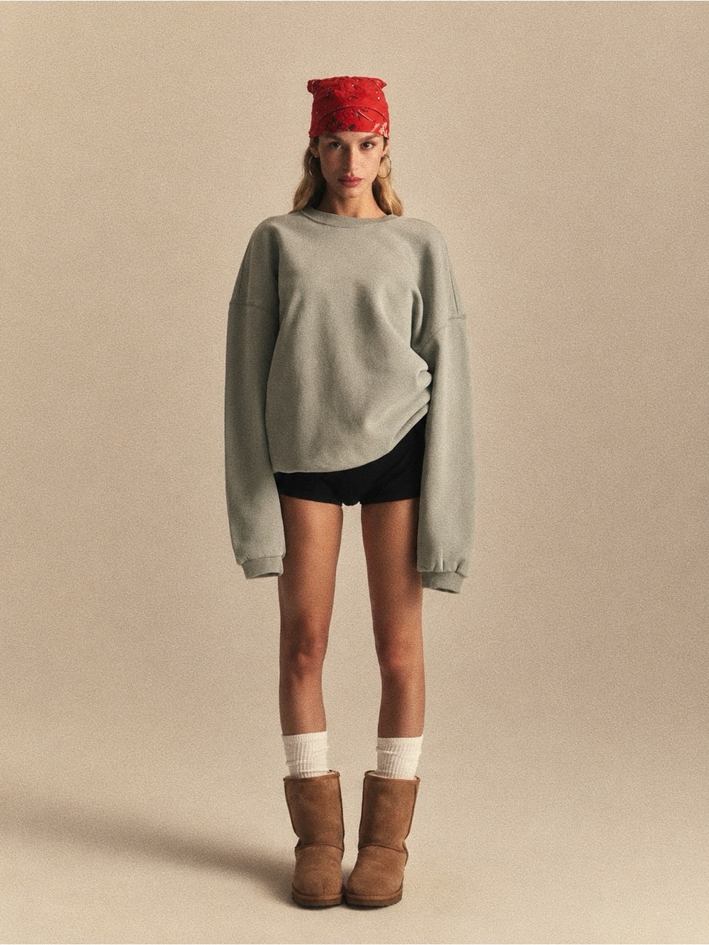 Elwood | Crewneck Sweatshirt Core Sweatpants Set in Light Sage ~ Large Unisex